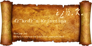 Ökrös Krisztina névjegykártya